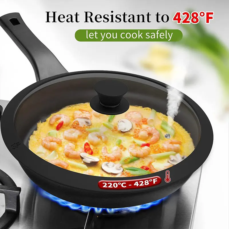 Glass Pot Lid Glass Lid Microwave Splatter Cover Vented Tempered Glass Universal Lid for Pot Pan Skillet Heat Resistant Silicone Rim Microwave Splatter Lid Cover