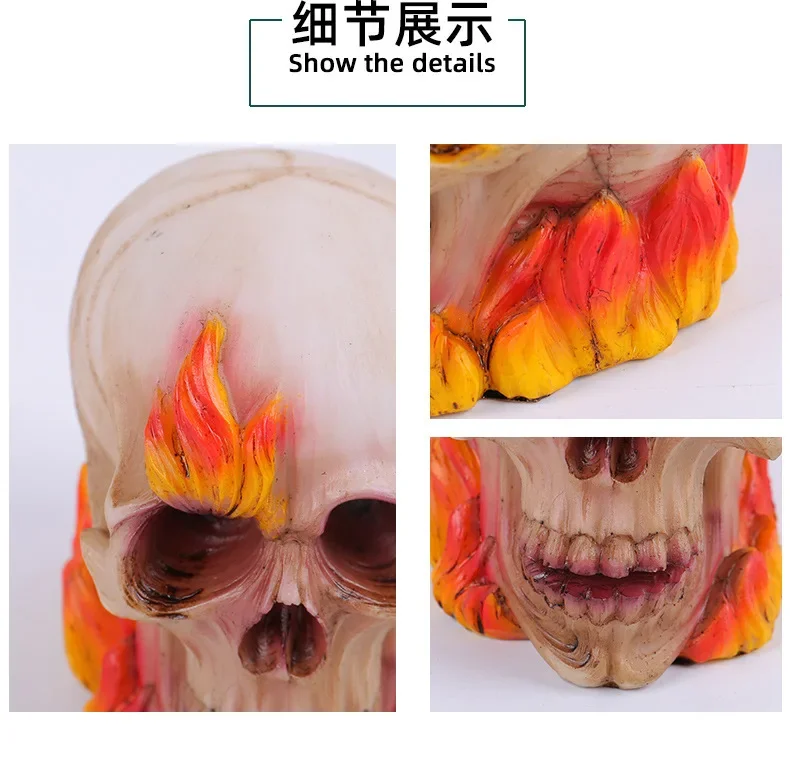 Miniature Skeleton Statue Head Statue Realistic Miniature Skull Heads Collectible Figurines Fake Skeletons Realistic Miniature