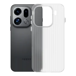 Luxury Corrugated Stripe Shockproof Matte Phone Case with Magnetic Stripe - OPPO find x6 (White not Magnetic)