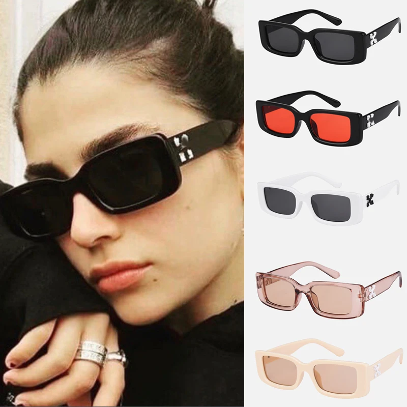 Women&rsquo;s Hip-hop Square Sunglasses Men Hole Design White Sun Glasses Blue Ladies Vintage Shados Eyewear UV Protection Polarized Sunglasses Vintage Sunglasses