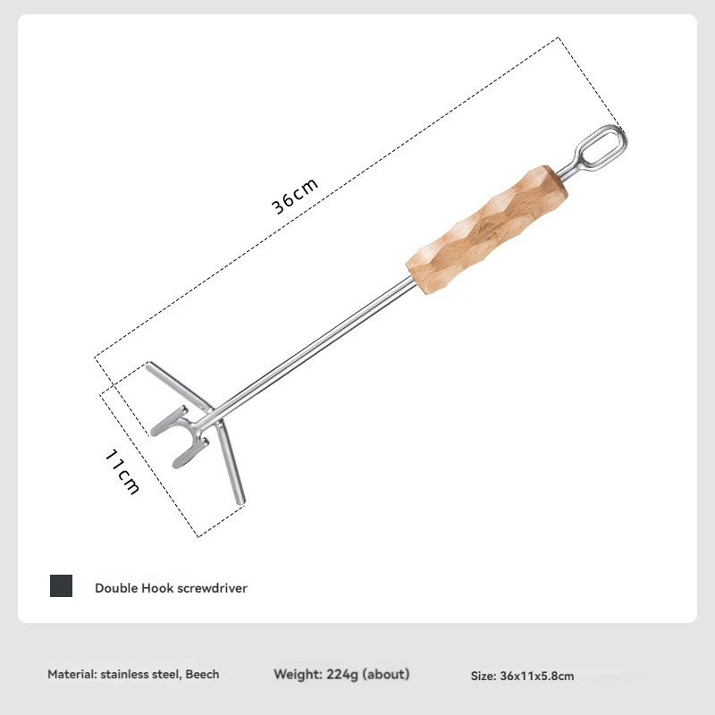 CAMPINGMOONMS-34 야외 캠핑용 스테인리스 스틸 이중 훅 드라이버 확장형 방열 주철 네덜란드 냄비 뚜껑 드라이버