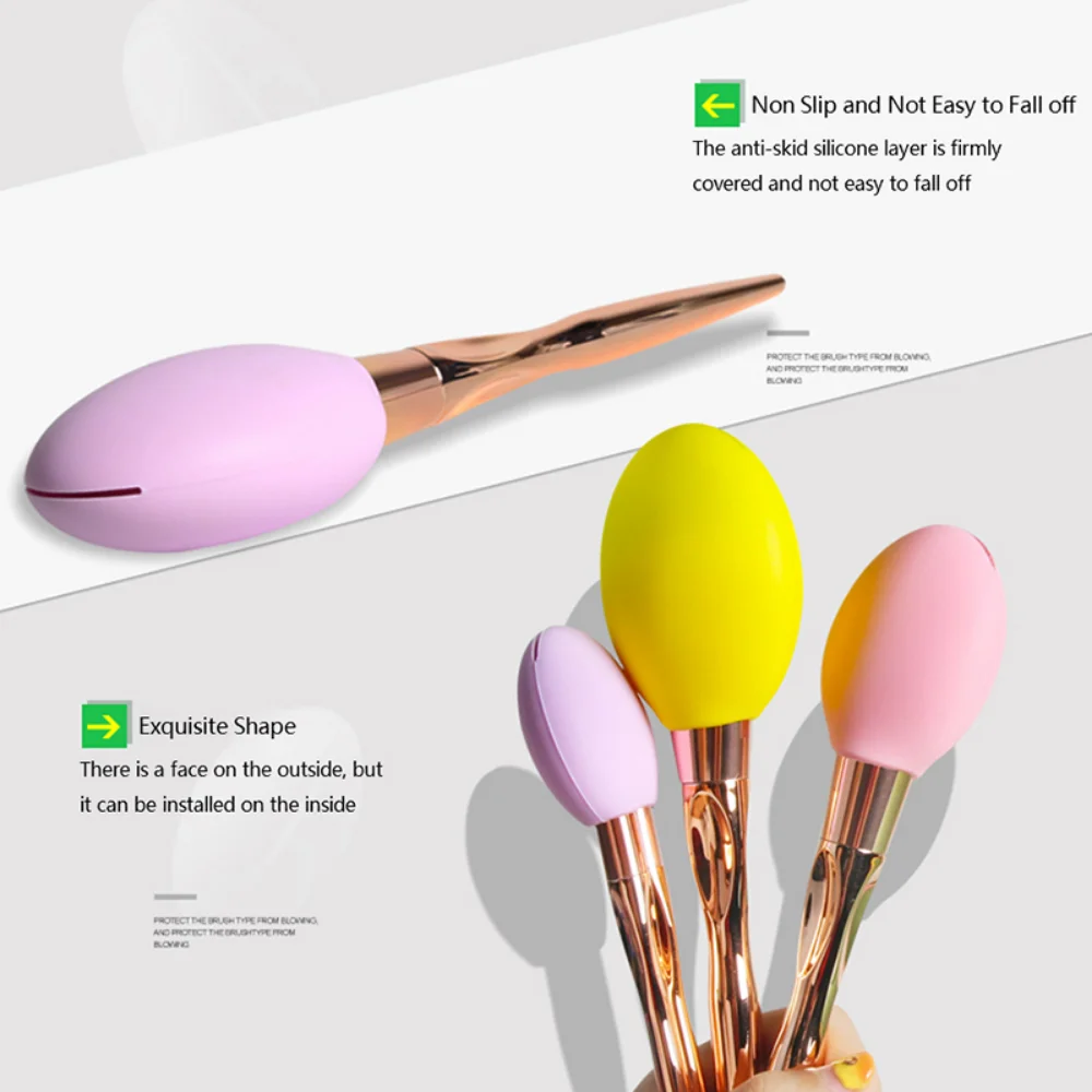 Silicone 3pcs/set Makeup Brush Dust Proof Cover Brush Storage Case