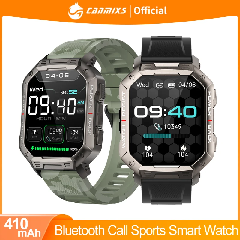 

CanMixs Smart watch for men 410mAh 2022 NEW Bluetooth Call Sports watches waterproof smartwatch for Android iOS Digital watches