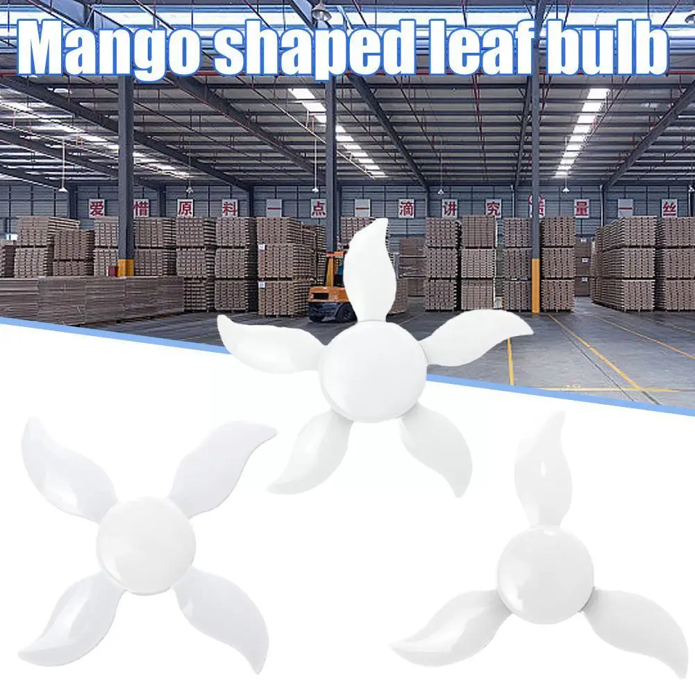 

Folding Mango Shaped Leaf Bulb Super Bright Energy Light Bulb Ceiling Saving Garage Adjustable Chandelier Light Five Leaf M9N7