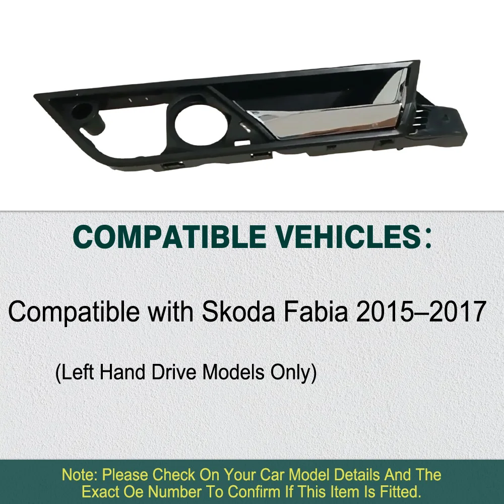Skoda Fabia 2015 2016 2017 6V0837221A, 6V08222AA, 6V08222A, 6VD837222E 용 자동차 내부 도어 핸들 전면 왼쪽/오른쪽