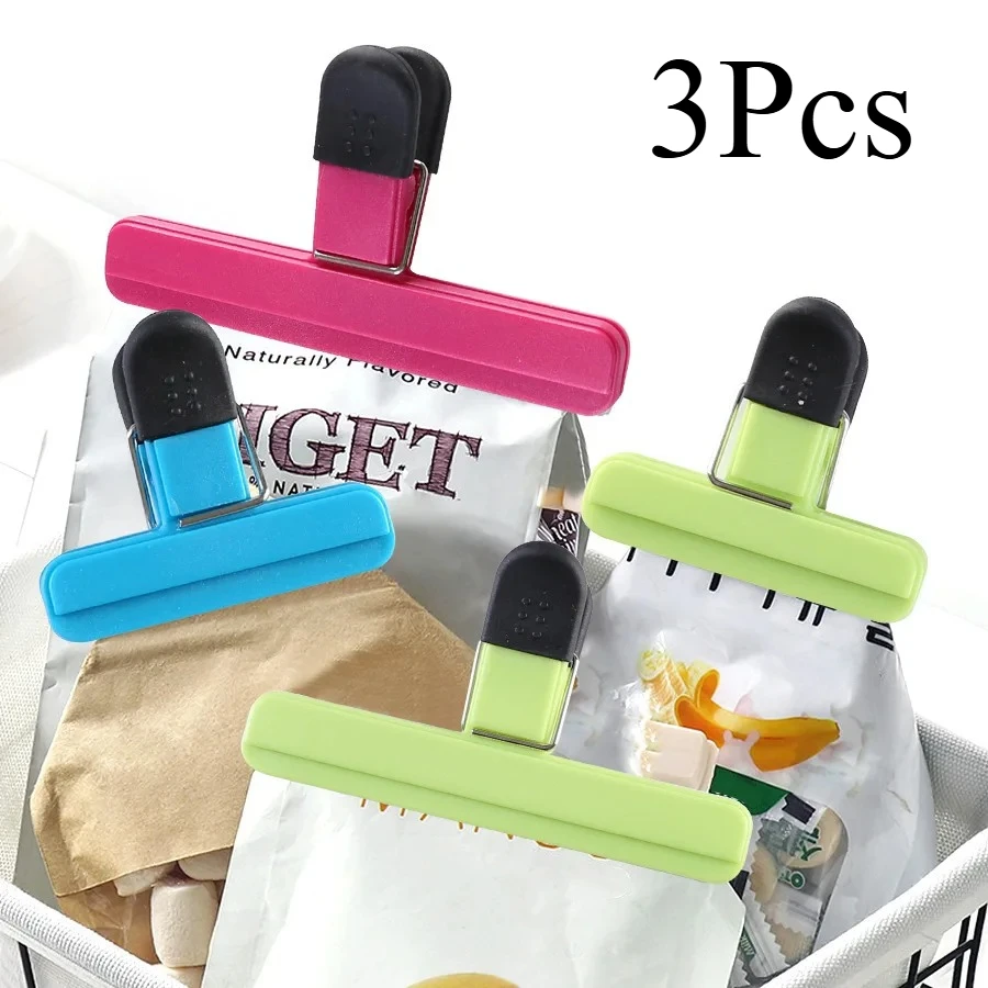 3PC 휴대용 가방 클립 주방 보관 식품 스낵 밀봉 가방 클립 밀봉 클립 플라스..
