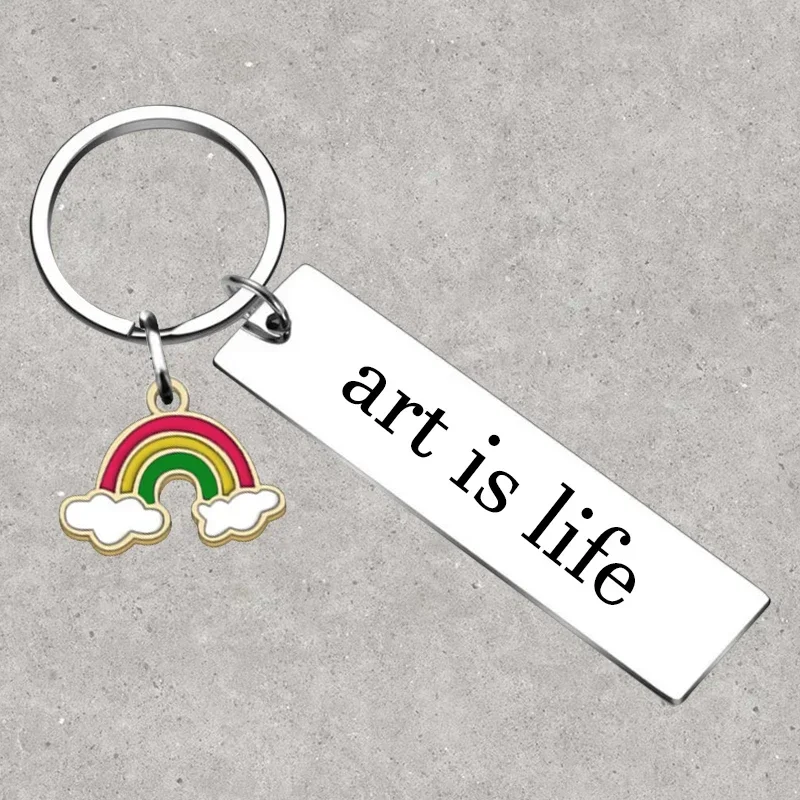 

Брелок для ключей с рисунком, популярные художественные кольца для учеников и студентов, подарок для любителей искусства