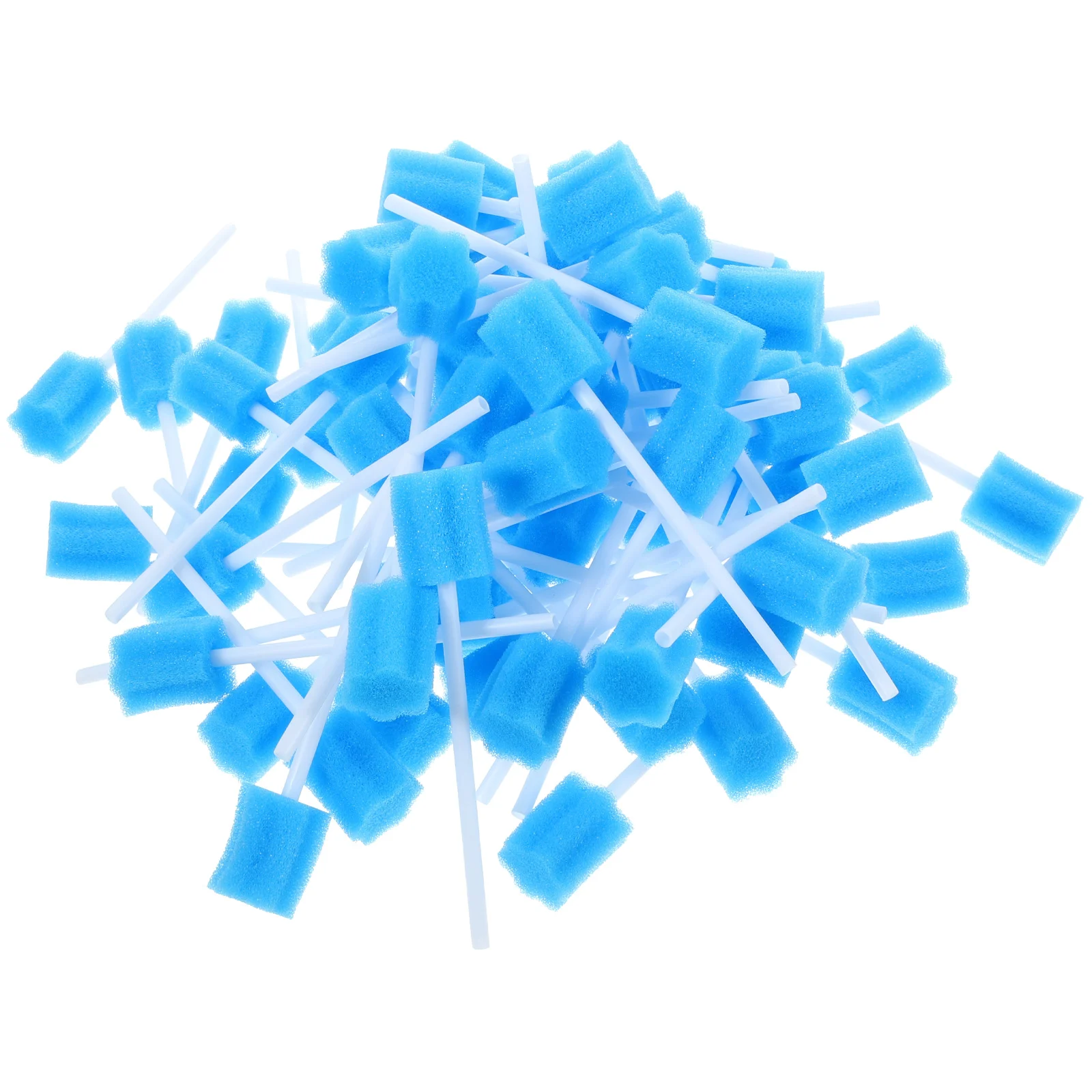 100pcs Disposable Sponge Stick Mouth Care Sponge Tooth Cleaning Sponge Swab Oral Care (Blue)