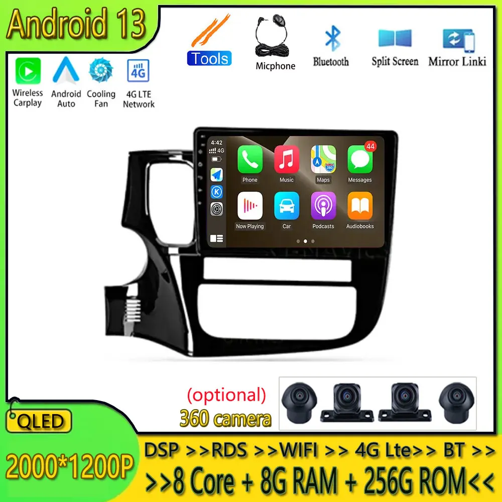 

Android 13 For Mitsubishi Outlander 3 GF0W GG0W 2012 - 2018 Car Radio Multimedia Video Player Navigation 4G Lte No 2din 2 din
