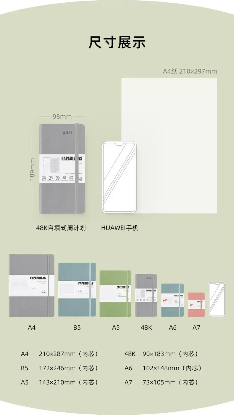 Minimalist Weekly Planner Notebook - Portable Diary for Girls