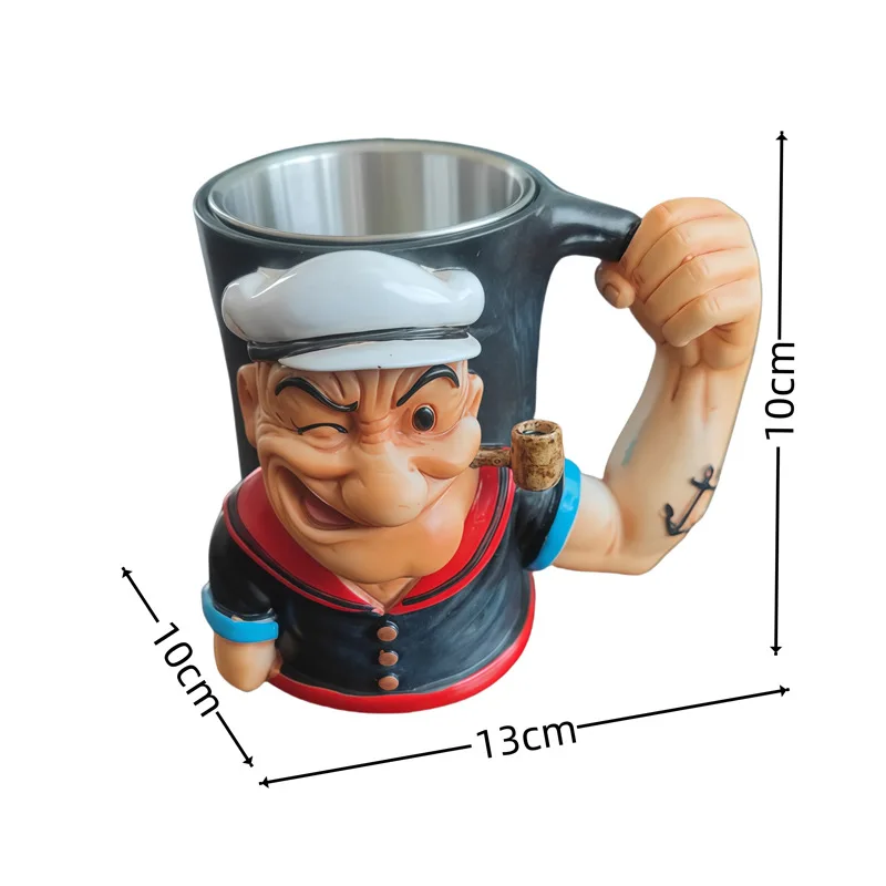 كوب قهوة من الراتنج بتصميم إبداعي، يضم شخصية كرتون...