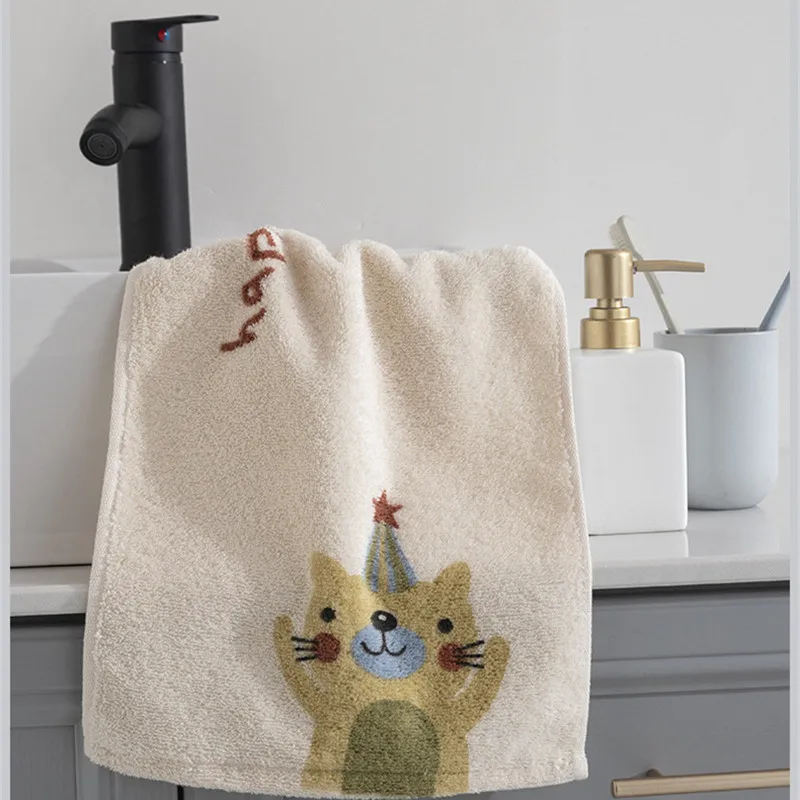 1Pc 25x50cm 100% Cotton Cartoon Lovely Cat Printed Children Kids Baby Gift Home Bathroom Hand Face Towel 6