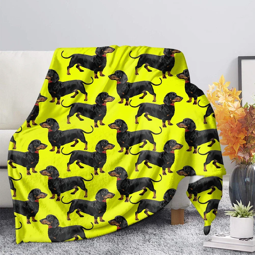 Dachshund Blanket Fluffy Soft Warm Sausage Dog Throw Blankets for
