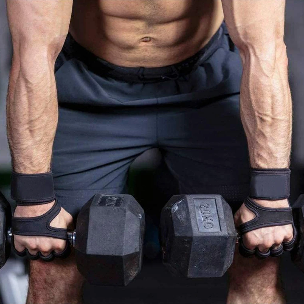 1 Pair Weightlifting Training Gloves for Men Women Fitness Sports Body Building Gymnastics Gym Hand Wrist Palm Protector Gloves