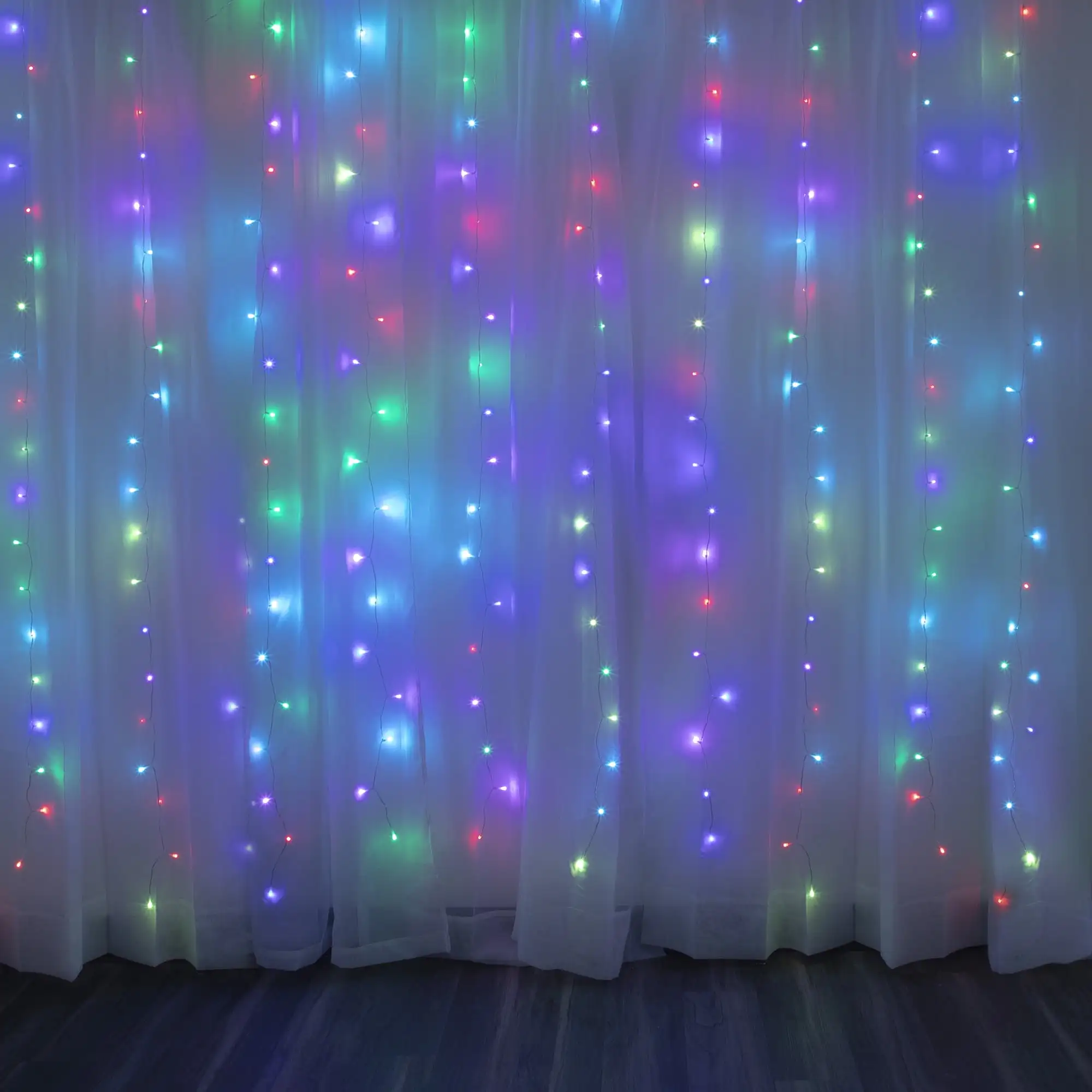 

Color Changing Cascading Curtain Lights with Music Sync for Outdoor and Indoor Use - USB Powered christmas decoration