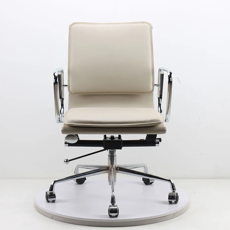 

White Comfort Office Chair Leather Boss Luxury Wheels Lumbar Support Executive Chairs Conference Cadeira Ergonomic Furniture