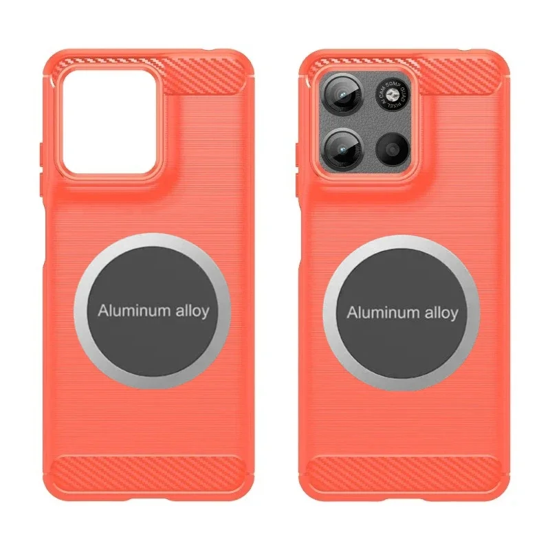 Luxury Carbon Fiber Magnetic Car Holder Silicone Phone Case