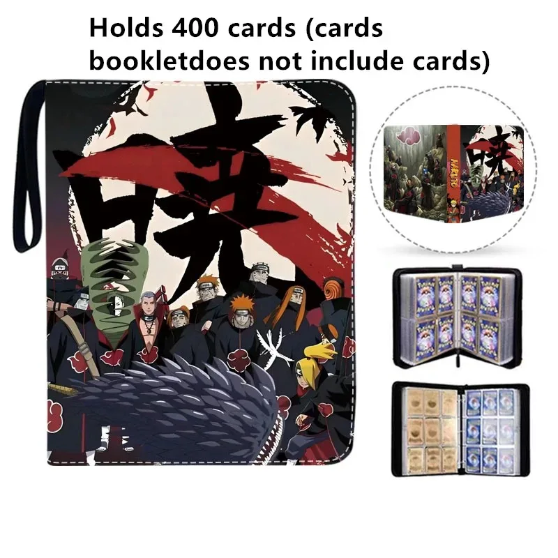 Card Album Book Anime NARUTO Collection Card Zipper Game Cards Sasuke Sakura Kakashi Binder Holder kids Gift 400pcs/900pcs