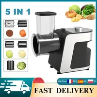 Trancheuse à légumes électrique 500W, coupe-légumes de cuisine, trancheuse à carottes, trancheuse à pommes de terre, trancheuse à concombres, hachoir alimentaire multifonction 5 en 1 avec lame 1