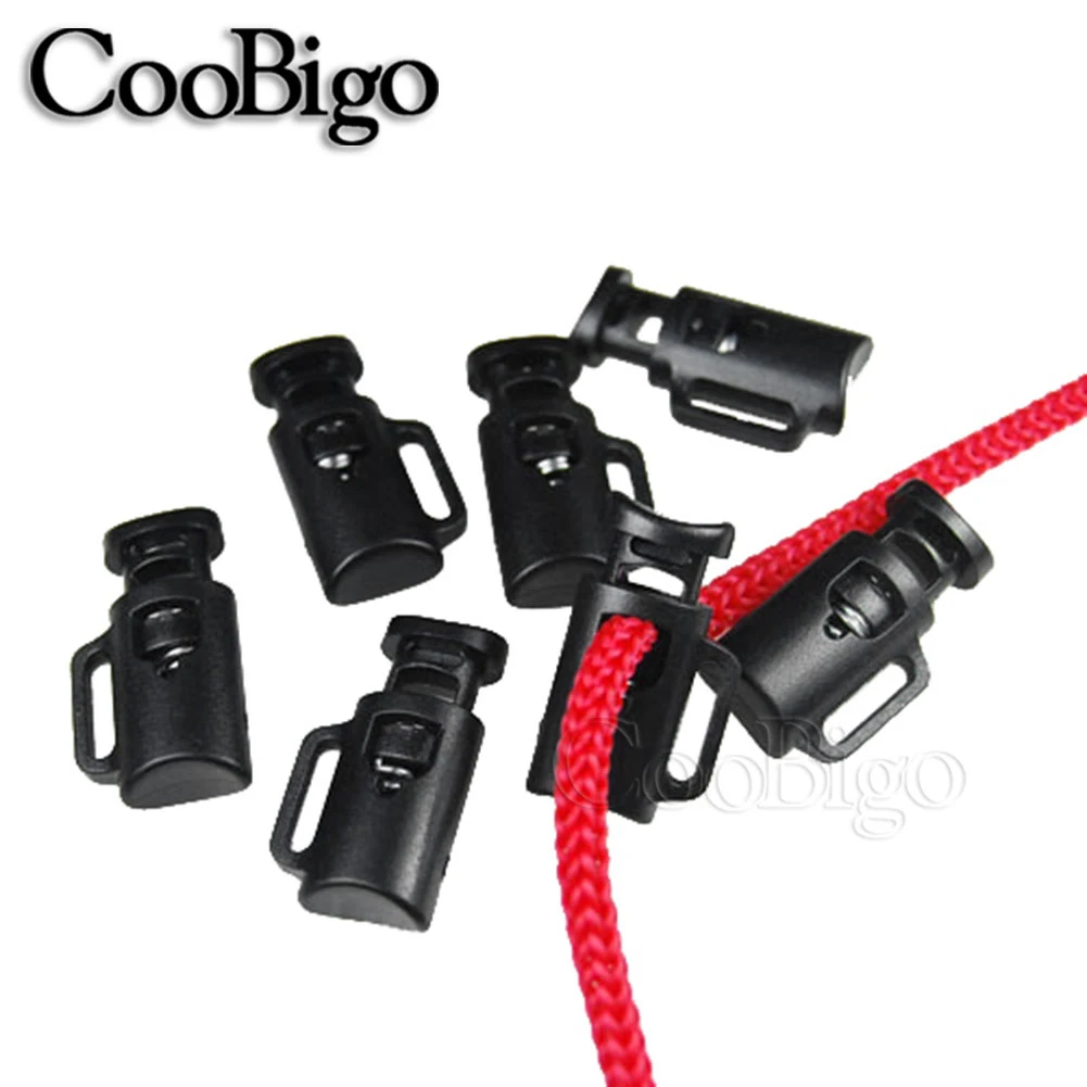 Plastic Cord Lock Round Ball Toggle Stopper Clip Stoppers 2 Holes Cord Locks Stopper
