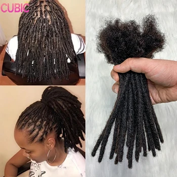 8 Inch 100% Human Hair Dreadlocks Crochet Braids Hair Handmade Locs Hip-Hop Style for Men and Women Braiding Wig Extensions 0.6 1