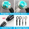 LED Digital Temperature Display Shower Head Temperature Control Colorful Fan Spray Nozzle High Pressure Rainfall Bathroom Shower 5