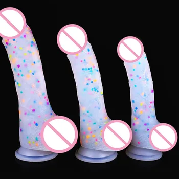 Jelly Medical Silicone Dildo Realistic Adult Toys Soft Strap on Dildo Artificial Dildos Colourful Penis Sex Toys for Woman 1