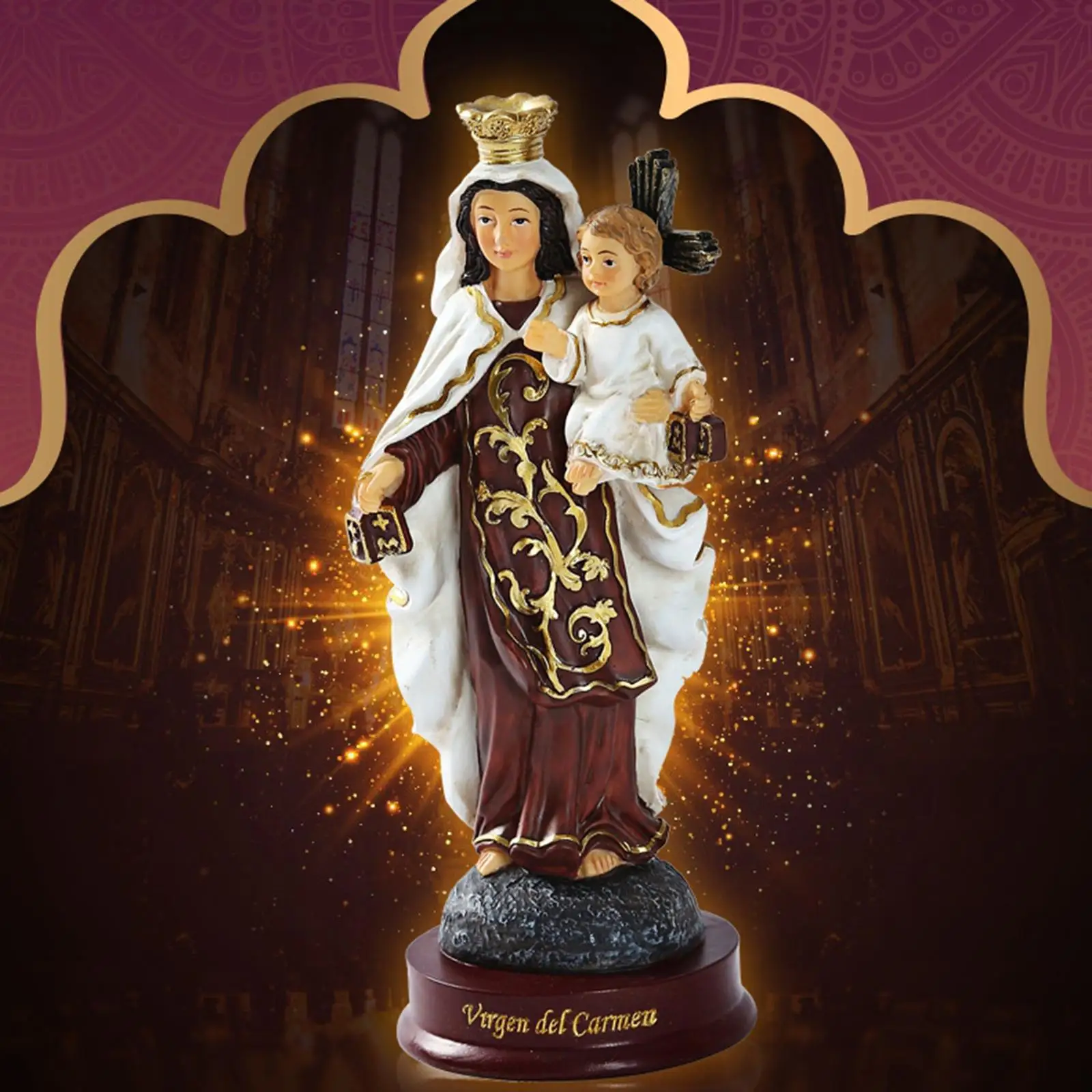 Religious Figurine Resin Virgin Mary Statue and Sculpture,Blessed Virgin Mary Statue,Our Lady of Lourdes Art Pieces Decoration