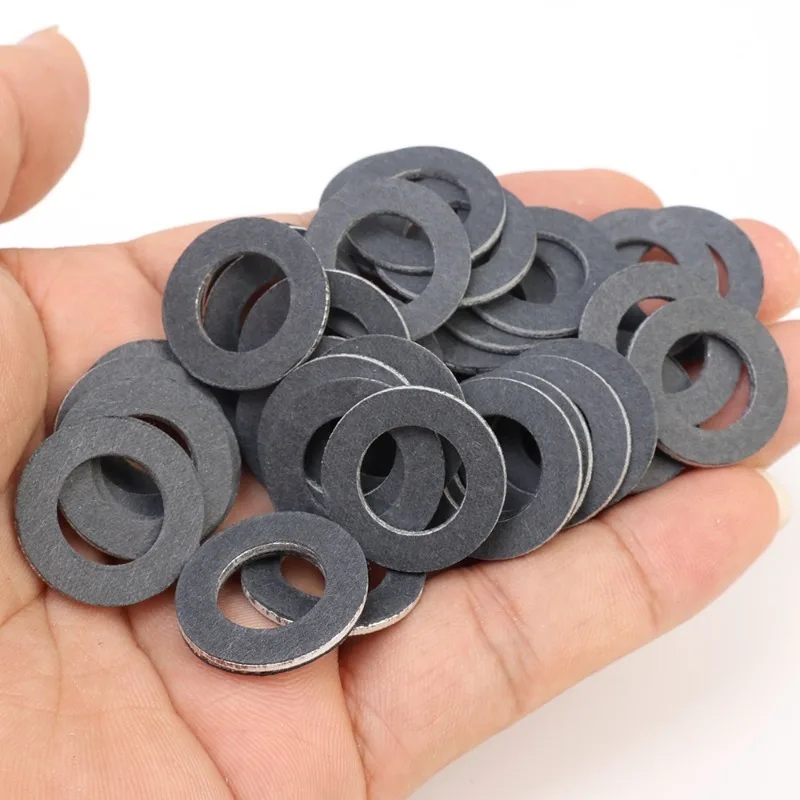 Car Oil Drain Screw Gasket 90430-12031 Engine Sump Aluminum Seal Gasket for Toyota 12mm Hole Nut Washer Auto Accessories 50/5Pcs