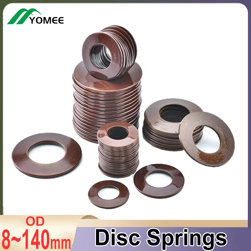 

60Si2MnA Belleville Compression Spring Outer Diameter 8mm-140mm Heavy-Duty Washer Disc Spring Thickness 0.2mm-6mm