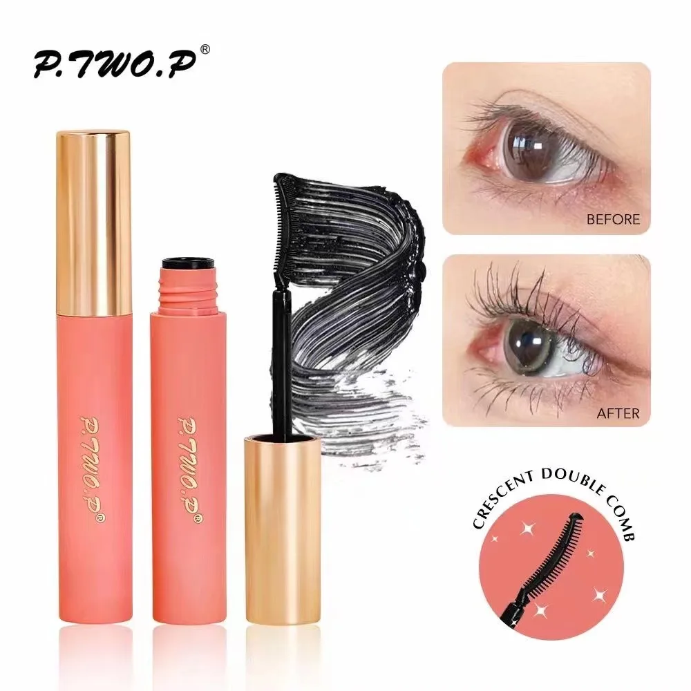 

P.TWO.P Ultra-Fine Long Lasting Black 4D Silk Fiber Waterproof Curling Mascara Volume Extension Female Cosmetics Eye Makeup