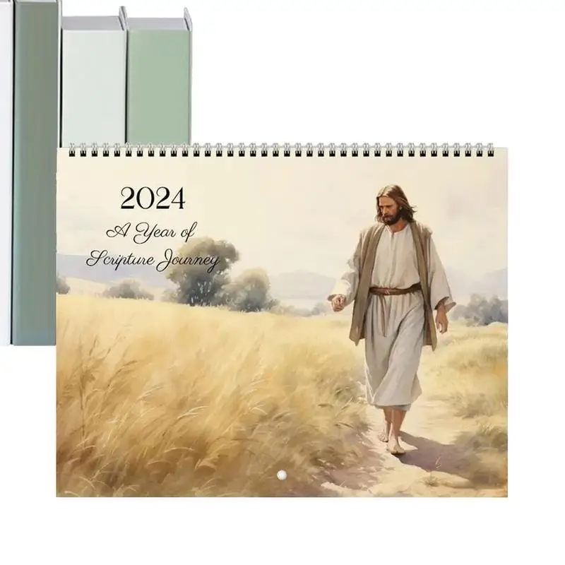 

Настенный календарь с Иисусом Христа 2024, настенный календарь 2024, ежемесячный календарь 11x дюйма, вдохновляющий Настенный декор для стен на рабочем месте