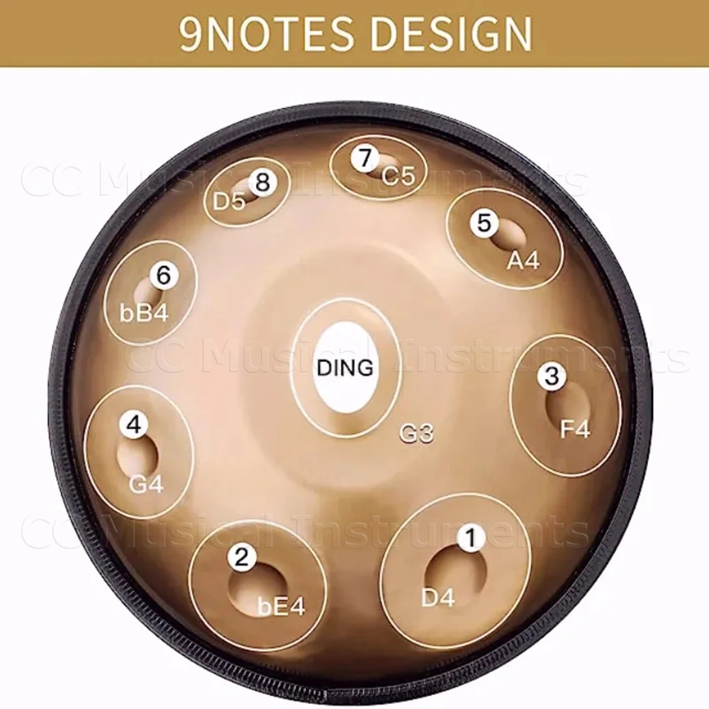 9/10/12/14 Tone Handpan Drum 22 Inches 432hz 440hz D Minor Steel Tongue Drum Yoga Meditation Music Drums Percussion Instruments musical percussion instruments,tongue drum
