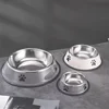 Stainless steel large capacity pet bowl dog food bowl multiple specifications anti-fall food bowl food bowl feeding pet supplies 3