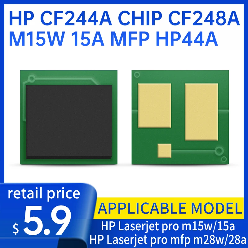 Per Hp Cf244A Chip Impresoras Hp Laserjet Pro M15W 15A Mfp M28W 28A Hp 44A Cartuccia Conteggio Chip Cf248A Cartuccia Di Toner Chip