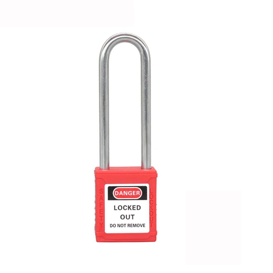 

KS 76mm Safety Lockout Padlock Long Shackle Industrial Engineering Plastic ABS Body Non Conductive Energy Isolation Lock LOTO