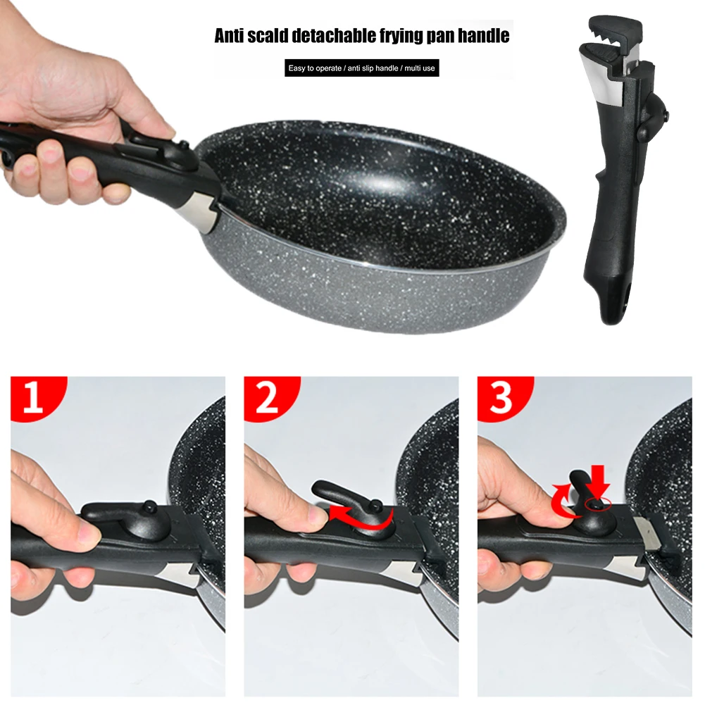 Detachable Pot Handle Outdoor Tableware Detachable Replacement Clip Hand Grip Universal Ergonomic Kitchen Accessories
