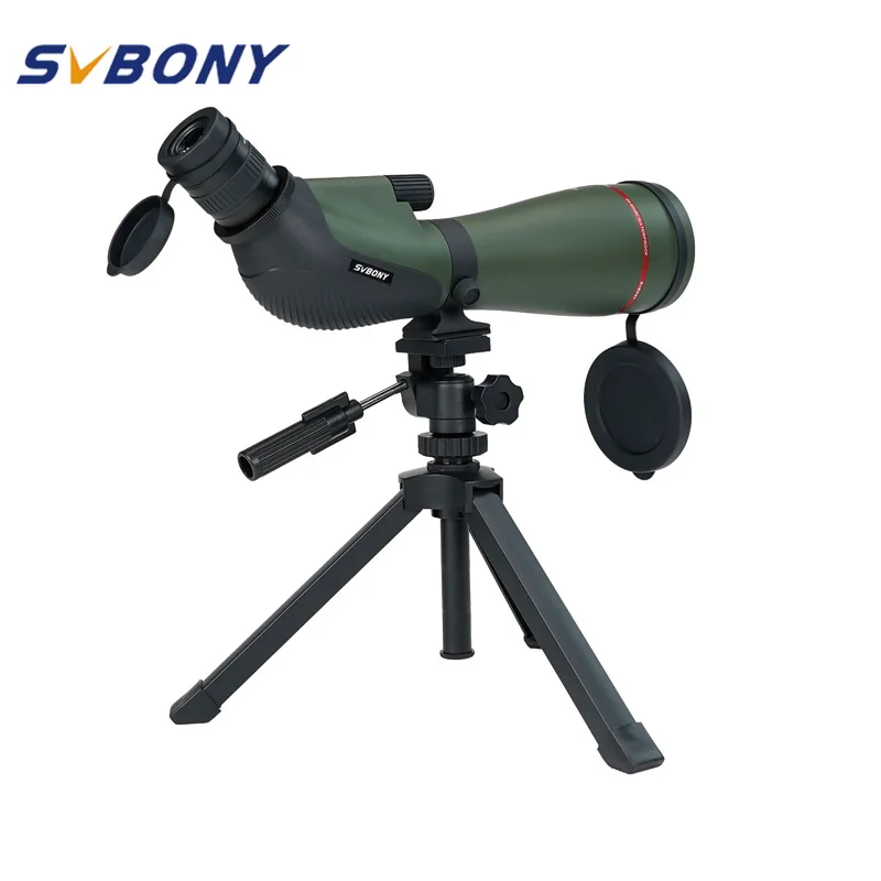 SVBONY SA412 20-60x80 Telescopic HD Spotting Scope sight Army Green 45 degree 1.25 inch Eyepiece Interface Best Shooting