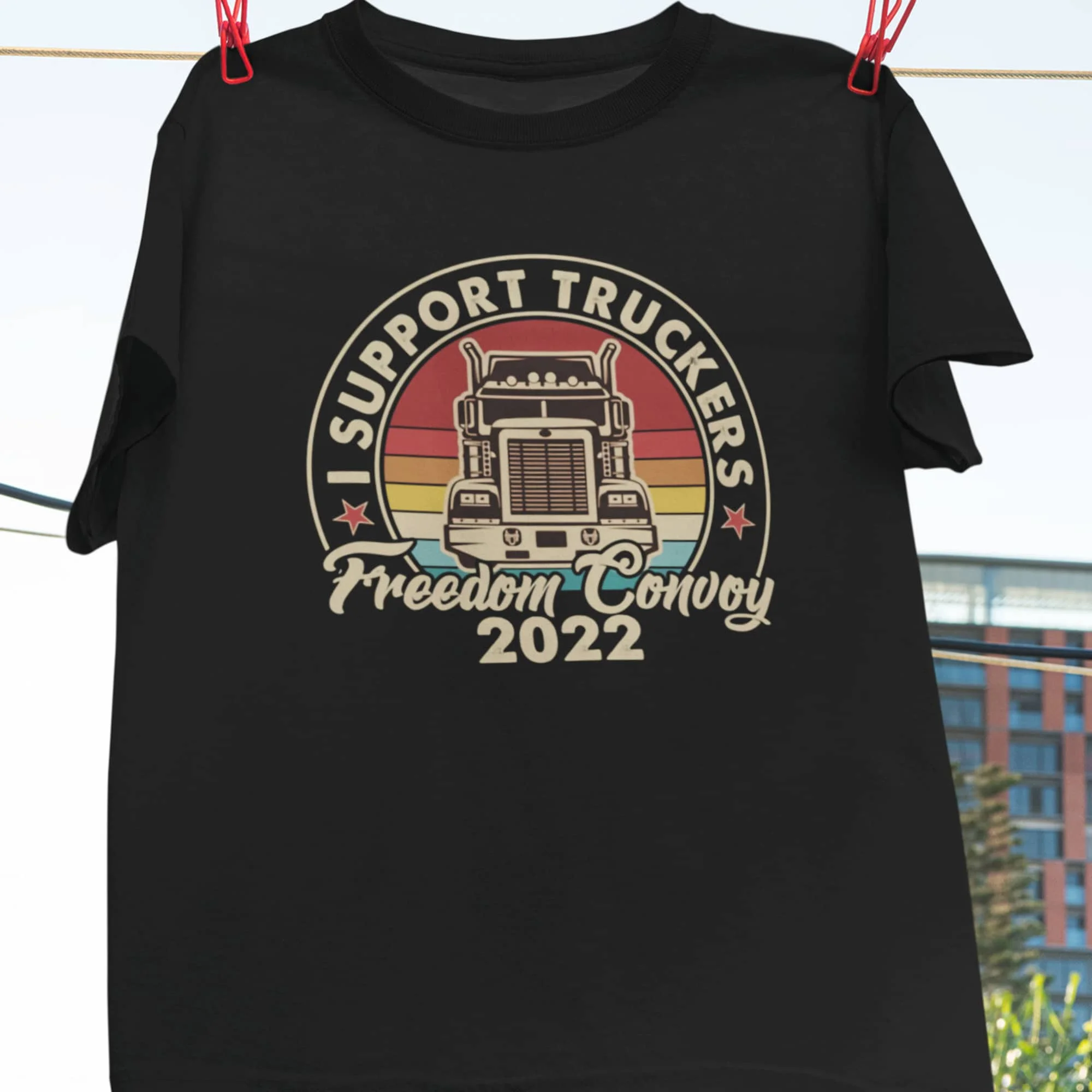 Vintage I Support Truckers Freedom Convoy 2022 T Shirt Truck Driver