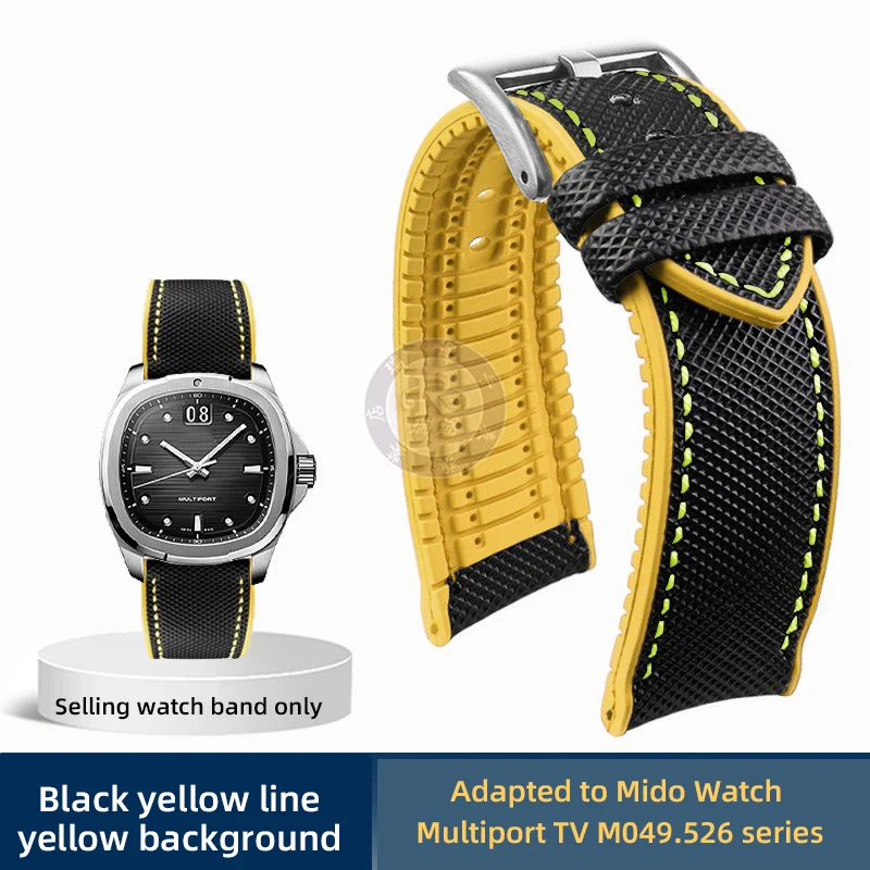 Enhanced Product Title:  
Premium 22mm Nylon Rubber Men's Watch Strap - Blue, Green, Black