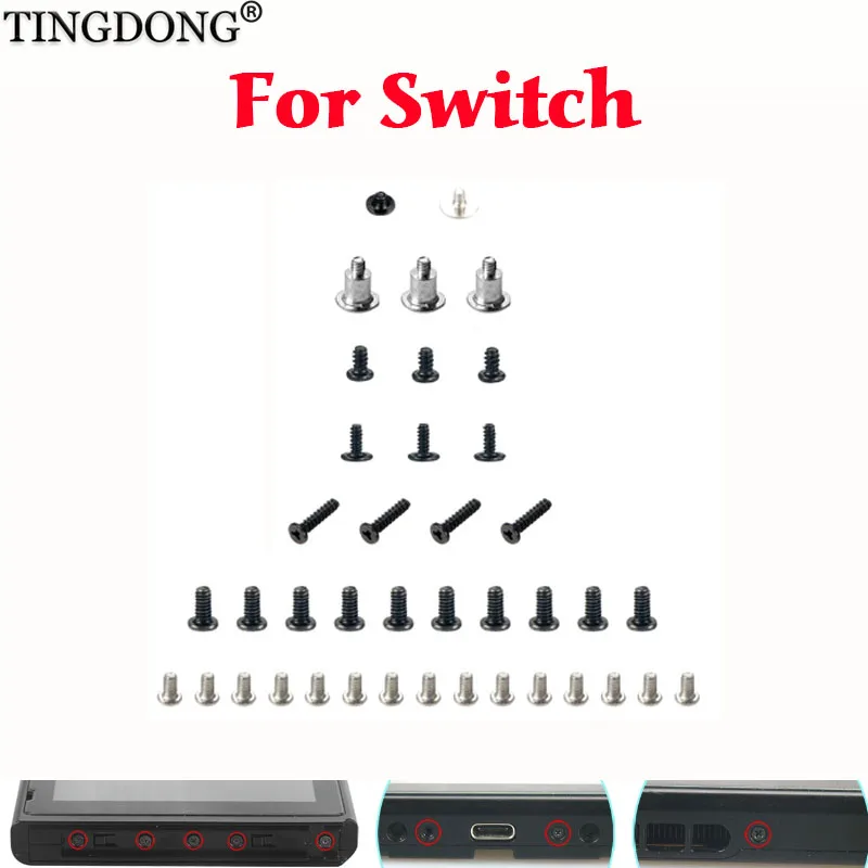 40Pcs/ Set Screw For Nintendo Switch Ns Joy Con Console Controller Full Set Screws Mount Replacement Repair Kit Game Accessories