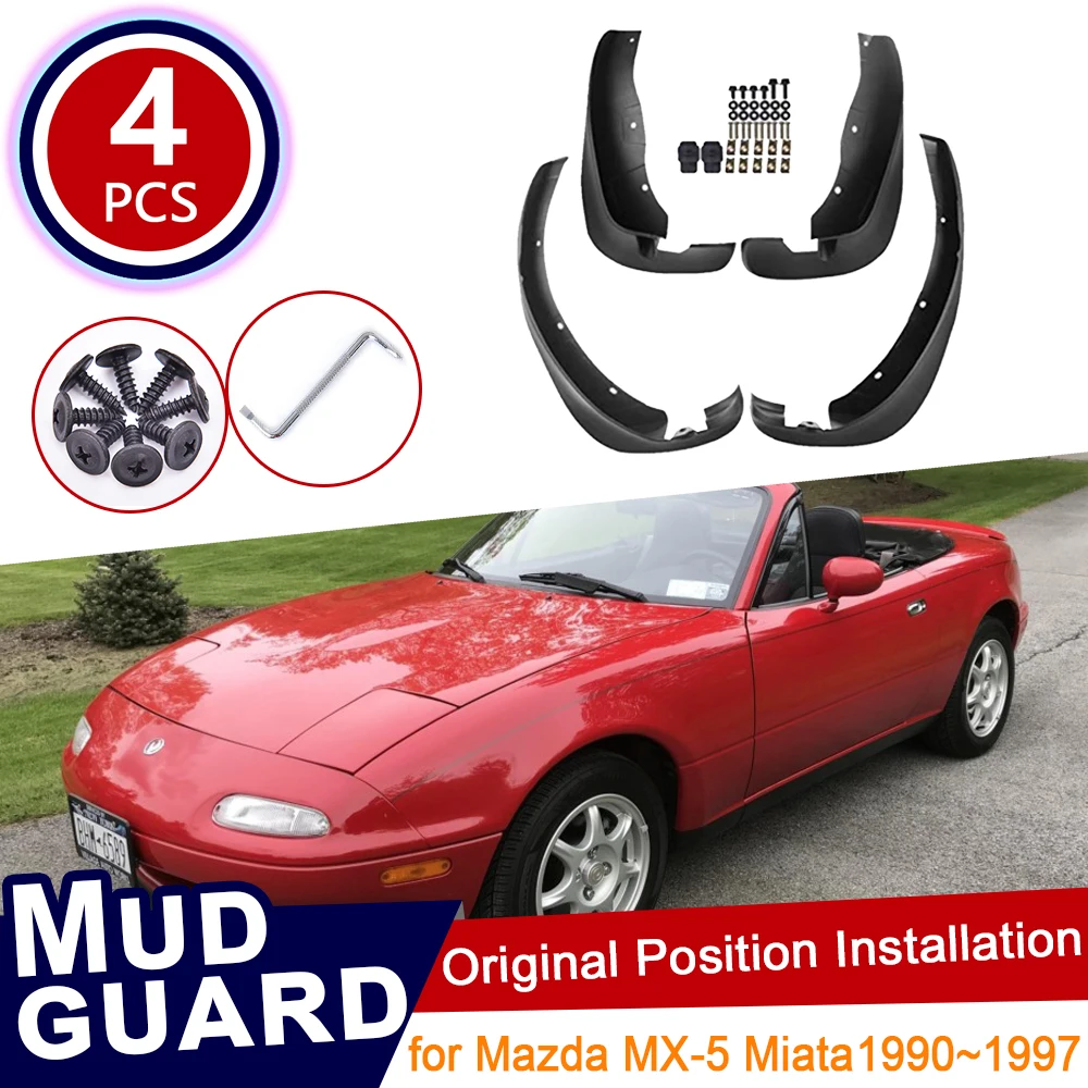 For Mazda Mx-5 Mx5 Mx 5 Miata 1990~1997 Mud Flaps 4x Mudguard Splash Guard Front Rear Wheel Fender Mudflaps Car Accessories - Mudguards - AliExpress