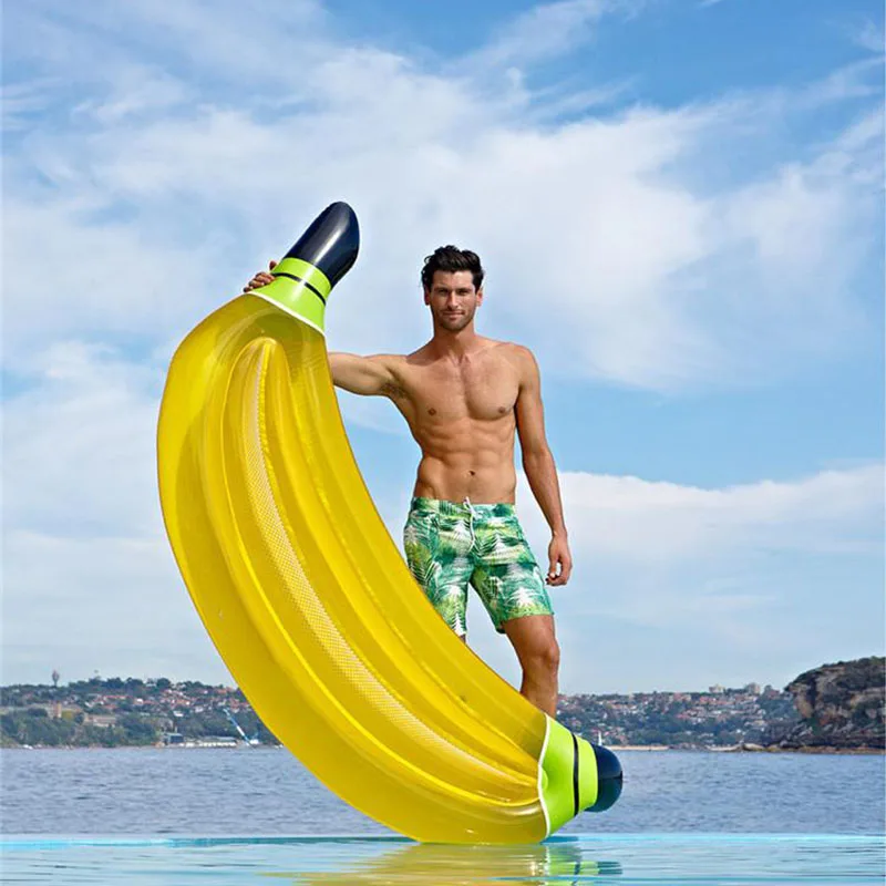 2018-Inflatable-Banana-Swimming-Mattress-180-95cm-Pool-Floats-For-Adults-Summer-Toys-Beach-Lounger-Party