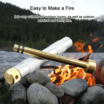 Metal Fire Piston Fire Starter Piston Fire Starter Camping Fire Starters Outdoor Camping Gear Metal Fire Rod For Survival Hiking 2