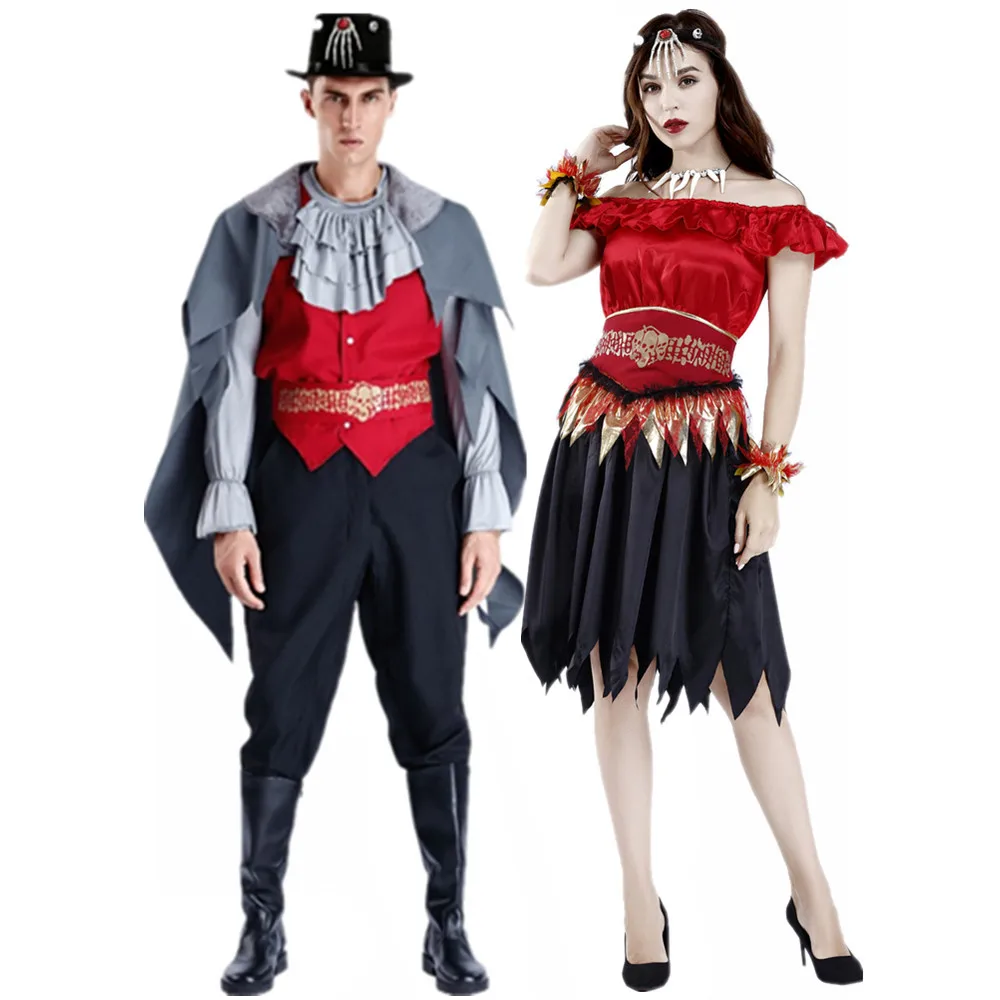 

Halloween Costumes Vampire Couples Costume Medieval Vampiress Cosplay Carnival Party Fancy Dress Up for Man and Women