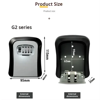Wall Mounted Key Keeper Combination Lock Waterproof 4Digit Password 5-Key Storage Box Easy Installation for Home/Office Security 1