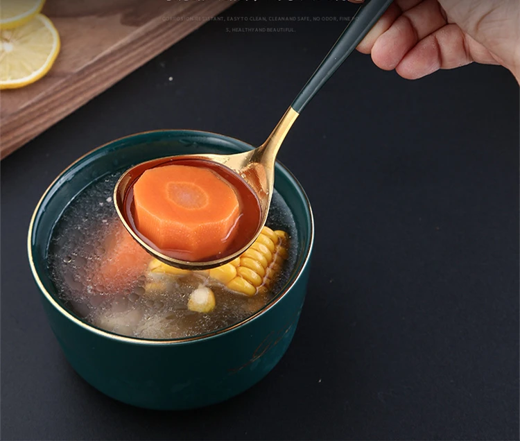 304 Stainless Steel Korean Soup Spoon Long Handle Noodles Ramen Tablespoons Hot Pot Scoop Kitchen Cooking Tableware Skimmer