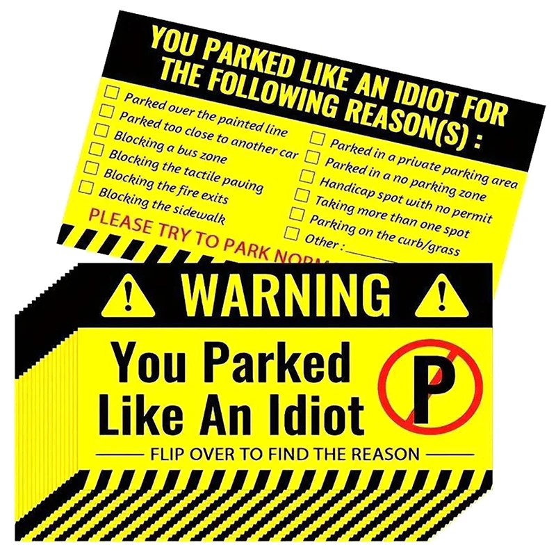 Parking Violation Cards 50 Pieces Bad Parking Cards Multi Violation Reasons