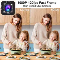 ELP 12MP Wide Angle No Distortion 1080P 120fps USB Camera Module IMX577 Industrial Lightburn Camera For High Speed Moving - Image 3