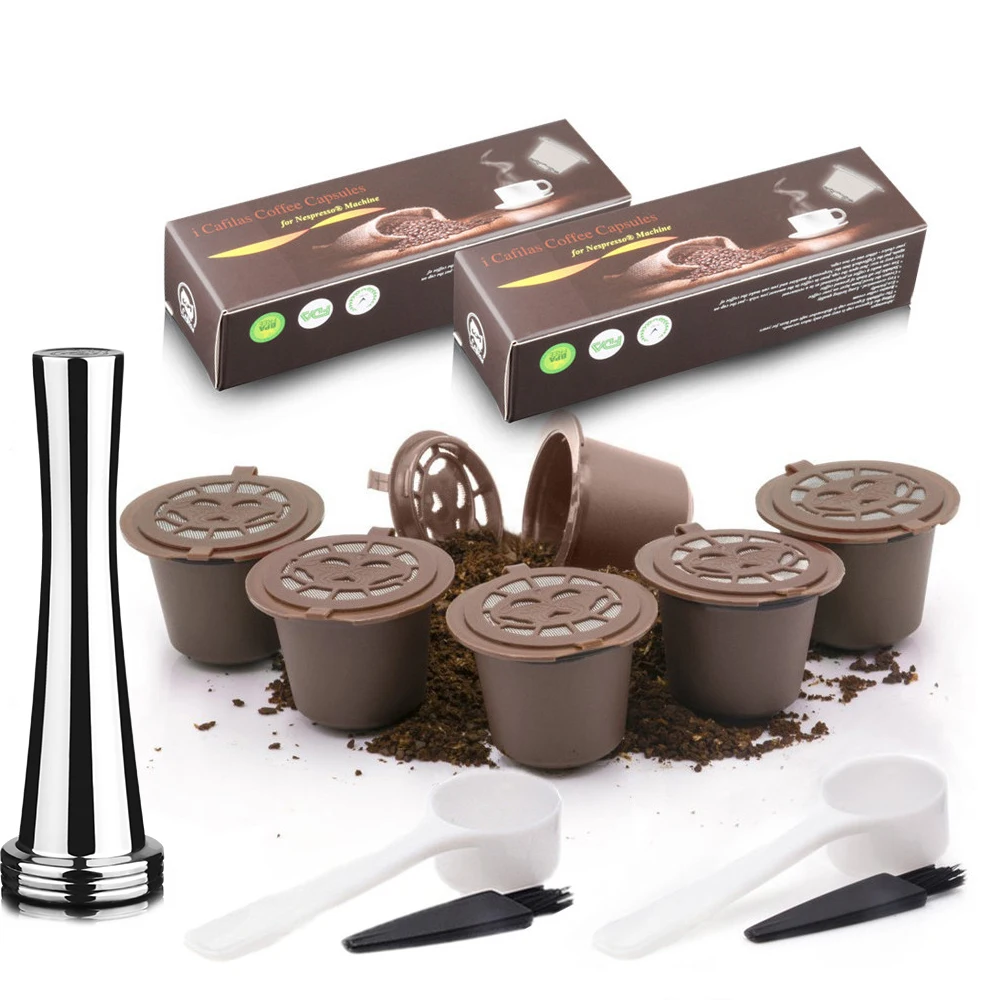 Eco-Friendly Reusable Coffee Capsule with Stainless Steel Filter and Tamper Accessories